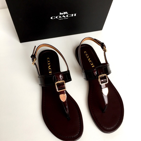 SALE New COACH Cassidy Leather Sandals - Picture 2 of 8